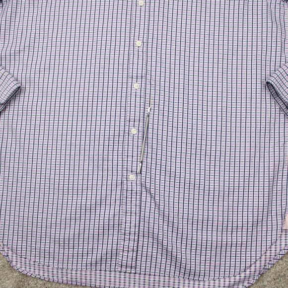 Thomas Pink Prestige Shirt Men 17, 35 Pink/Blue French Cuff Cotton L/S Button Up - Picture 4 of 16